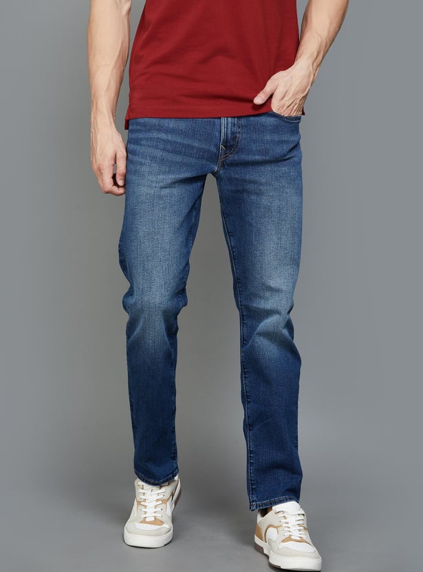 AMERICAN EAGLE Men Medium Wash Slim Straight Jeans