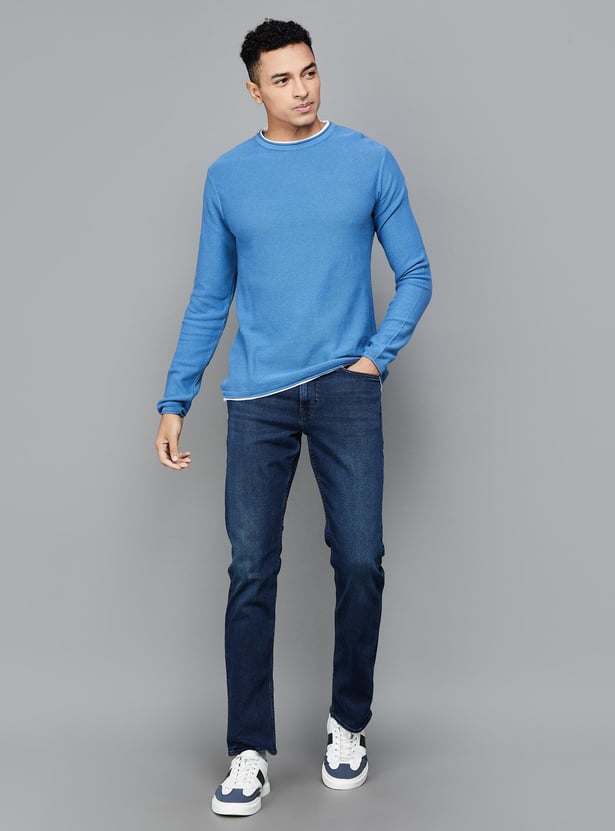 Buy LEE Men Washed Regular Tapered Jeans from Lee at just INR 3799.0