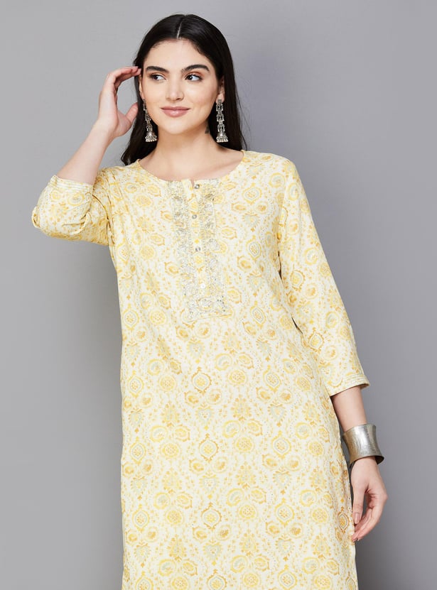 MELANGE Women Ethnic Printed Straight Kurta