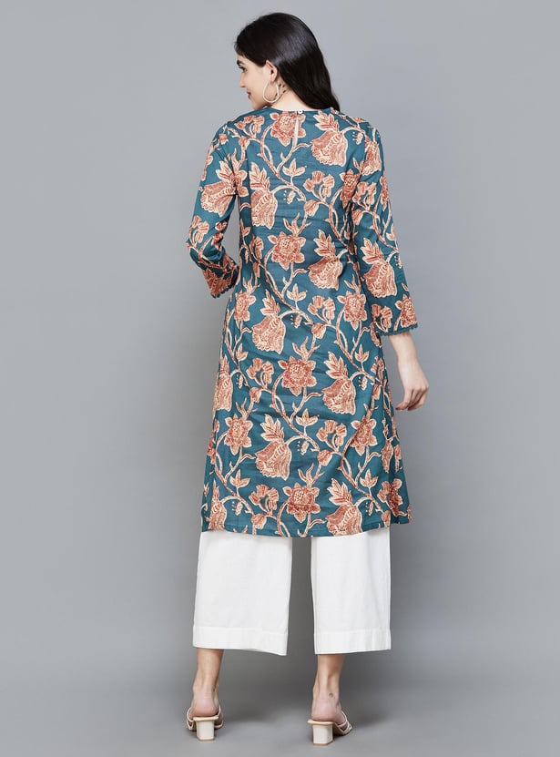 Buy BIBA Women Printed A-line Kurta From BIBA At Just INR 1599.0