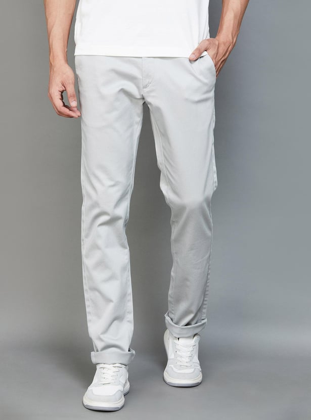 U.S. POLO ASSN. Men Solid Regular-Fit Casual Trousers