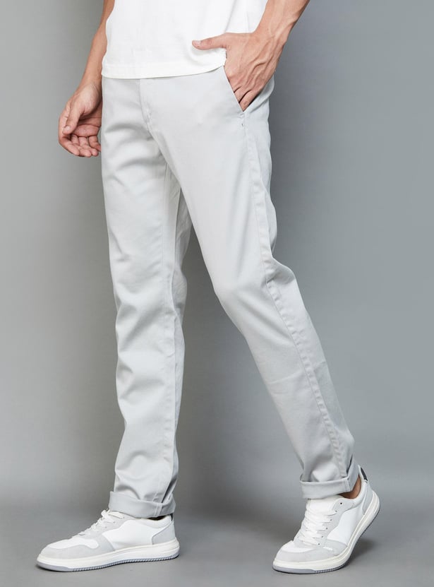 U.S. POLO ASSN. Men Solid Regular-Fit Casual Trousers