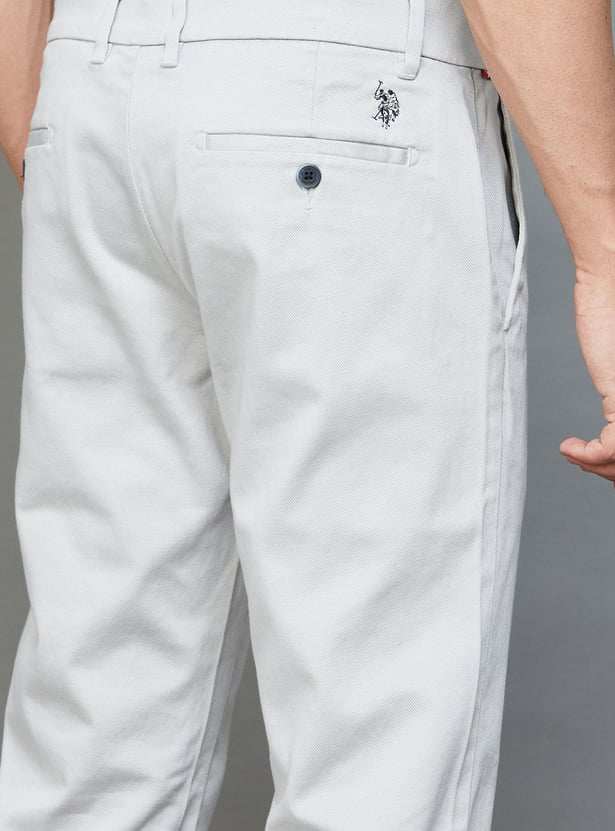 U.S. POLO ASSN. Men Solid Regular-Fit Casual Trousers