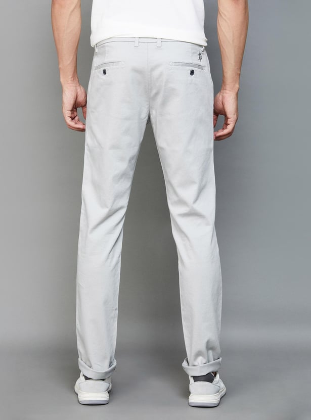 U.S. POLO ASSN. Men Solid Regular-Fit Casual Trousers