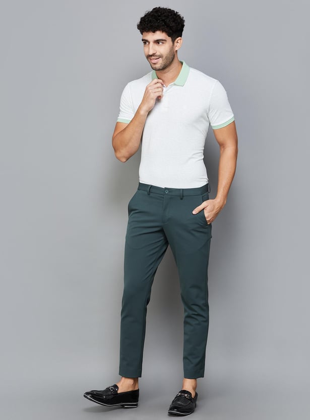 ALLEN SOLLY Men Printed Polo T-shirt