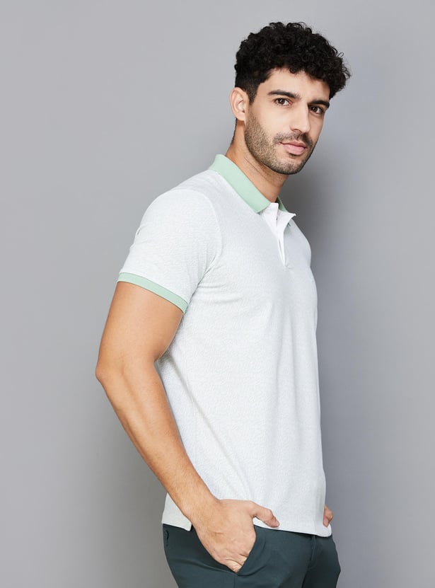 ALLEN SOLLY Men Printed Polo T-shirt