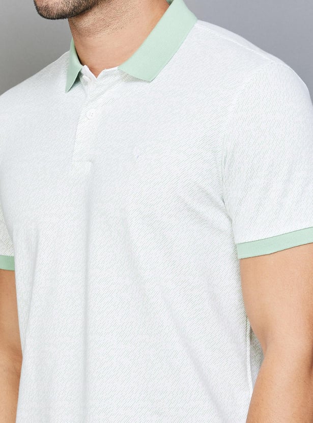 ALLEN SOLLY Men Printed Polo T-shirt