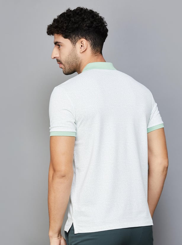ALLEN SOLLY Men Printed Polo T-shirt