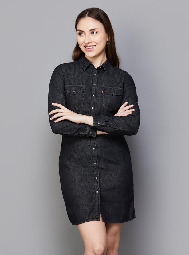 Buy LEVI S Women Solid Shirt Dress from Levi s at just INR 3999.0