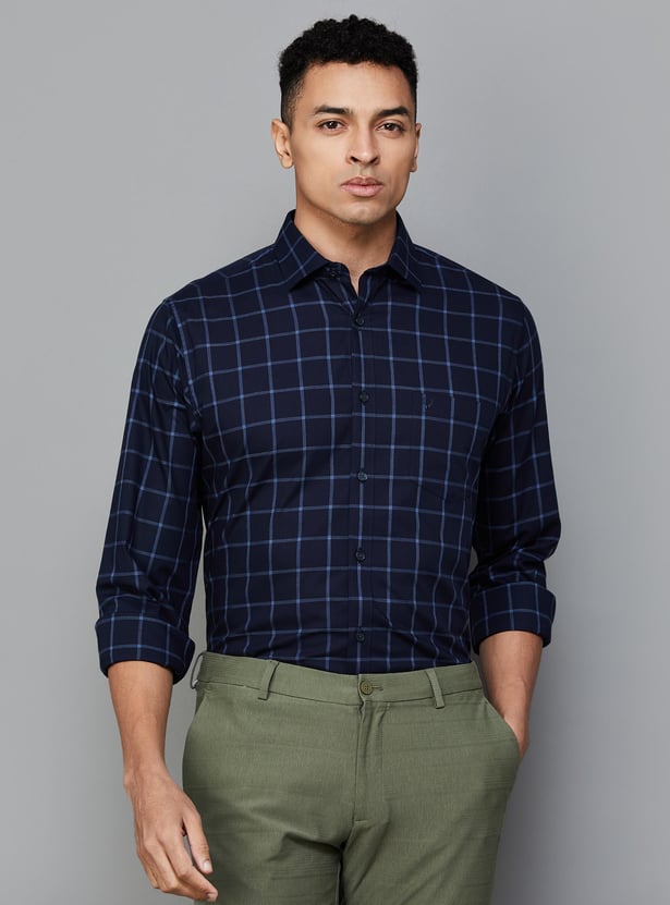 ALLEN SOLLY Men Checked Regular Fit Casual Shirt