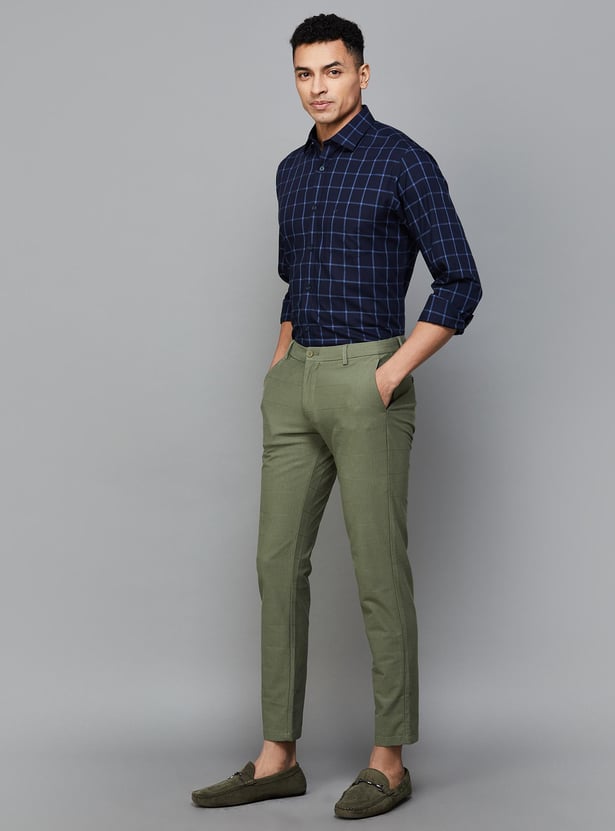 ALLEN SOLLY Men Checked Regular Fit Casual Shirt