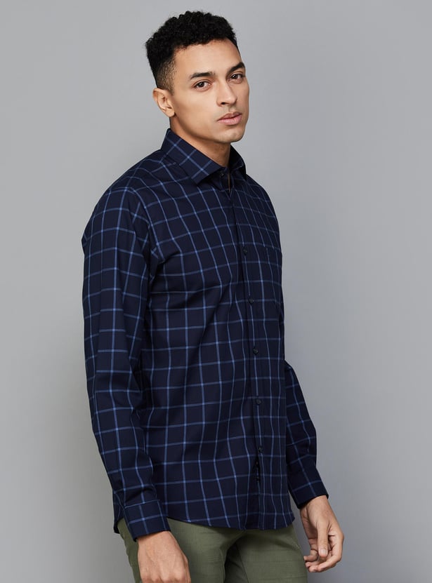 ALLEN SOLLY Men Checked Regular Fit Casual Shirt