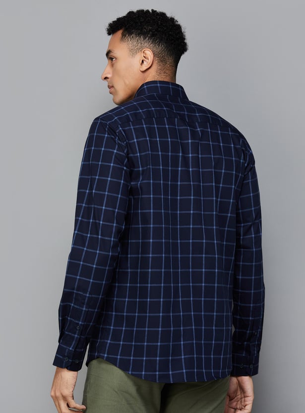 ALLEN SOLLY Men Checked Regular Fit Casual Shirt