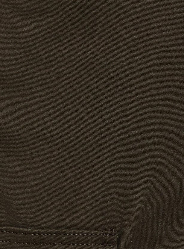 JACK & JONES Men Solid Regular Fit Cargo Trousers