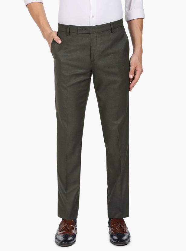 ARROW Men Solid Hudson Regular Fit Formal Trousers