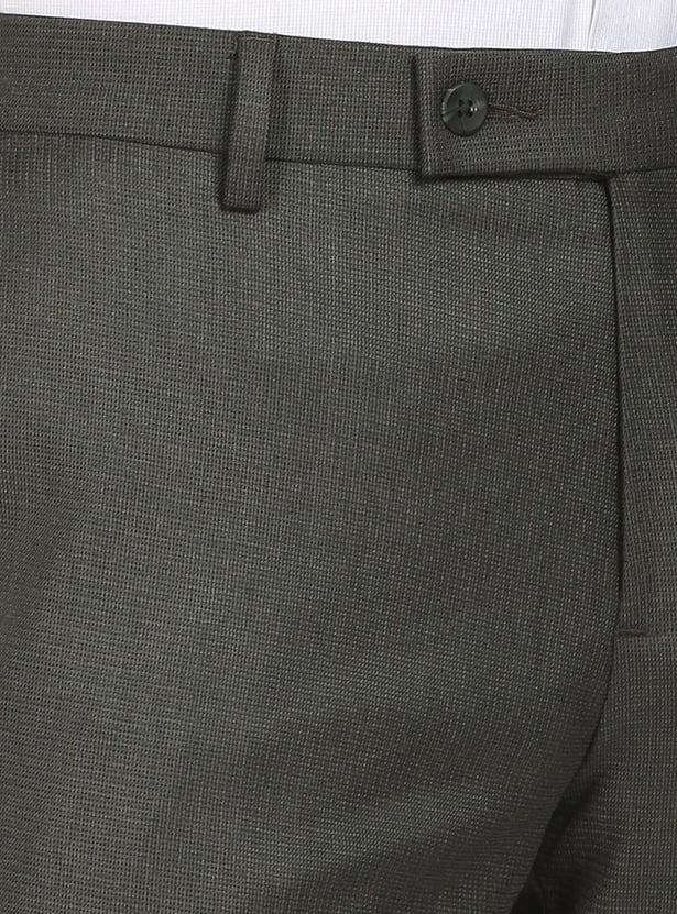 ARROW Men Solid Hudson Regular Fit Formal Trousers