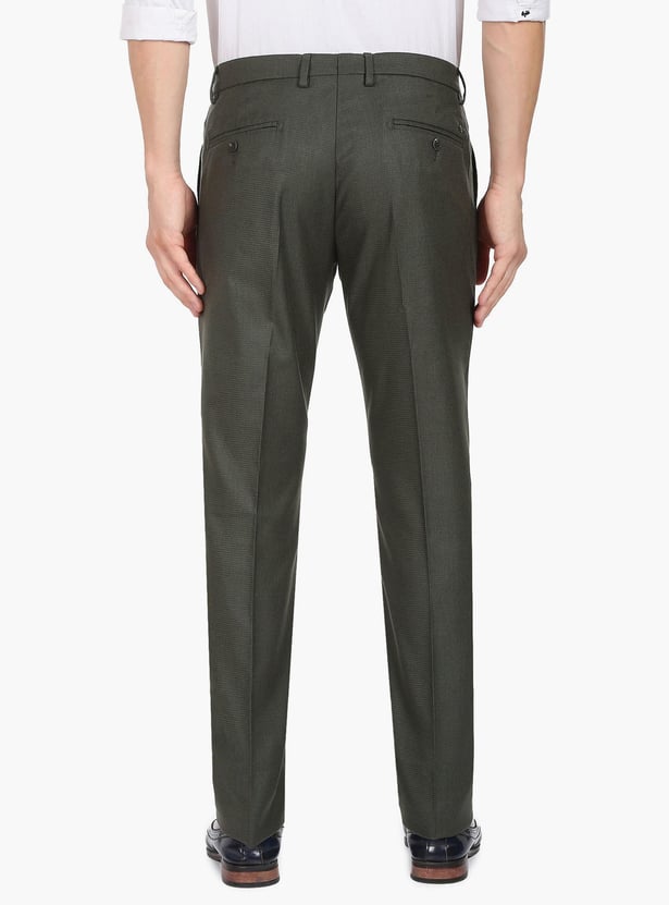 ARROW Men Solid Hudson Regular Fit Formal Trousers