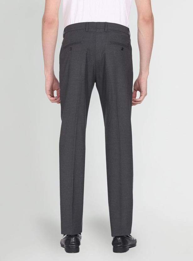 ARROW Men Solid Hudson Formal Trousers (Regular Fit)
