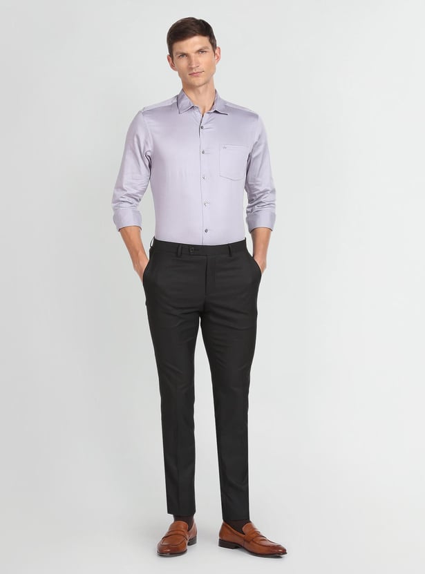 ARROW Men Textured Hudson Formal Trousers (Tailored)