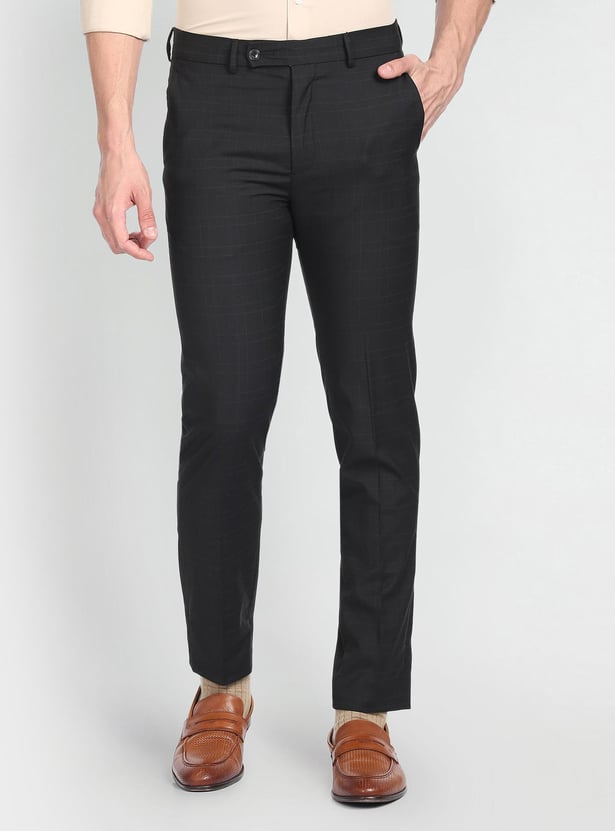 ARROW NEW YORK Men Jackson Outline Check Formal Trousers (Super Slim)