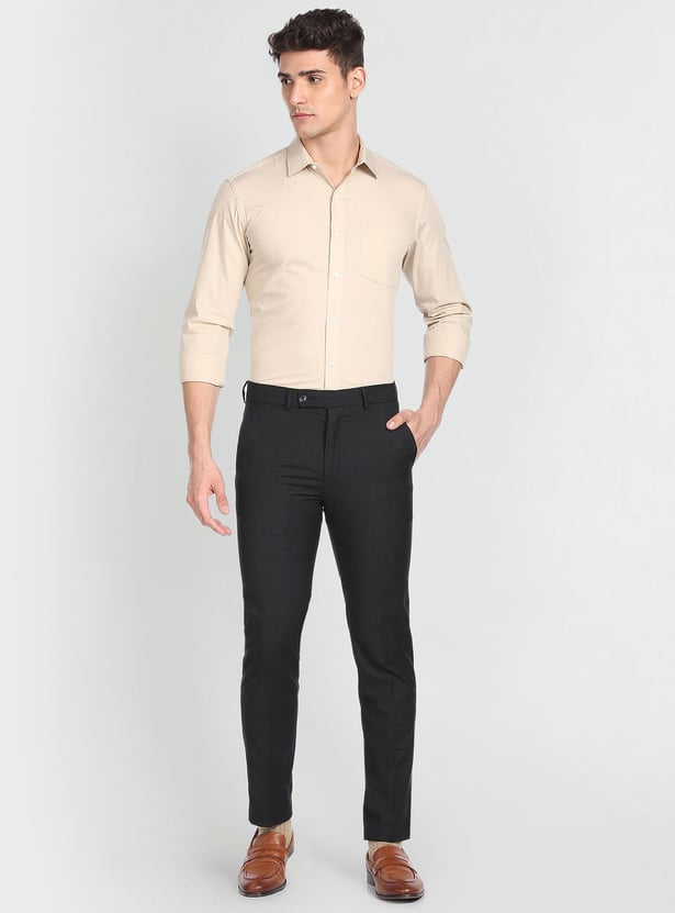 ARROW NEW YORK Men Jackson Outline Check Formal Trousers (Super Slim)