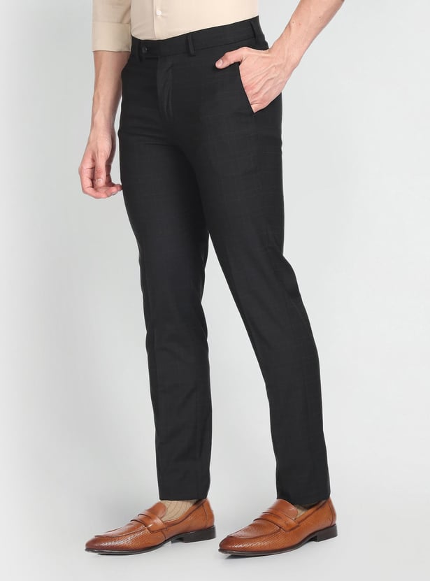 ARROW NEW YORK Men Jackson Outline Check Formal Trousers (Super Slim)