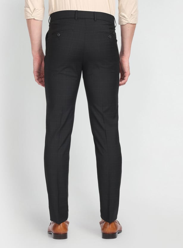 ARROW NEW YORK Men Jackson Outline Check Formal Trousers (Super Slim)