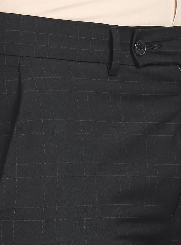 ARROW NEW YORK Men Jackson Outline Check Formal Trousers (Super Slim)