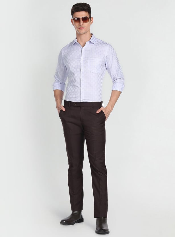ARROW Men Tartan Checked Auto Press Formal Shirt (Regular Fit)