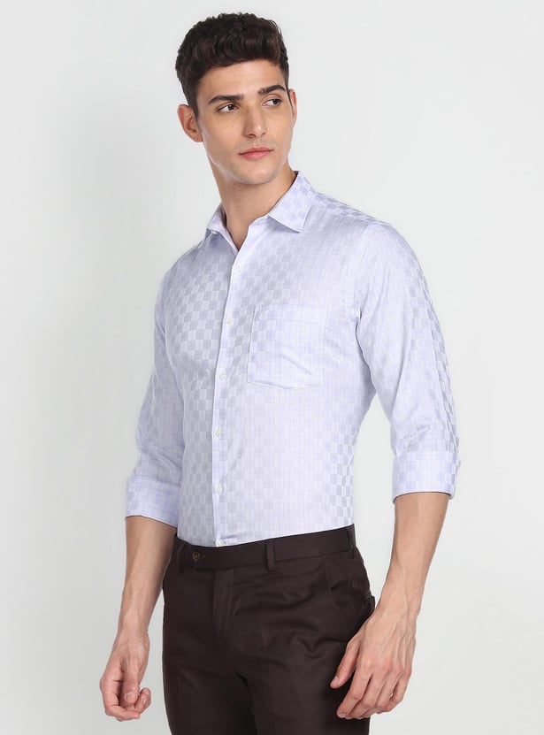 ARROW Men Tartan Checked Auto Press Formal Shirt (Regular Fit)