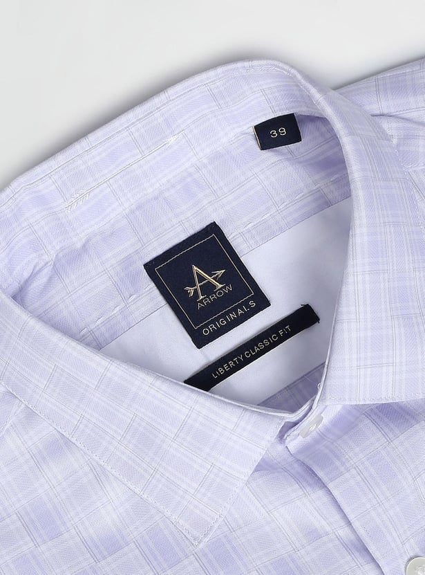 ARROW Men Tartan Checked Auto Press Formal Shirt (Regular Fit)