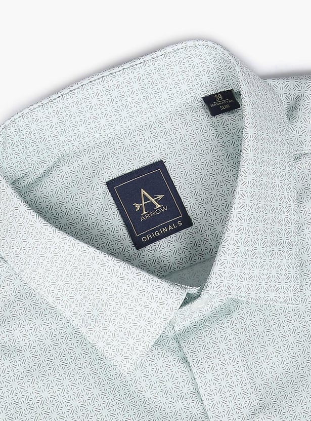 ARROW Men Printed Manhattan Slim Fit Formal Shirt