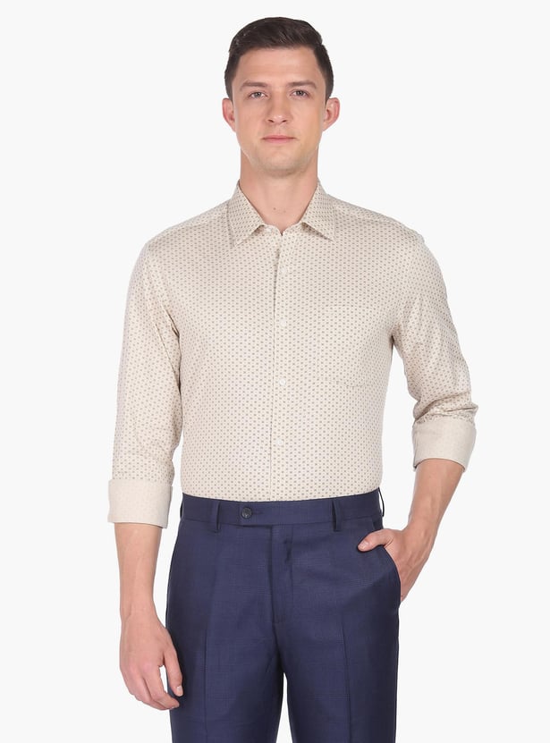 ARROW Men Geometric Printed Manhattan Formal Shirt (Slim)