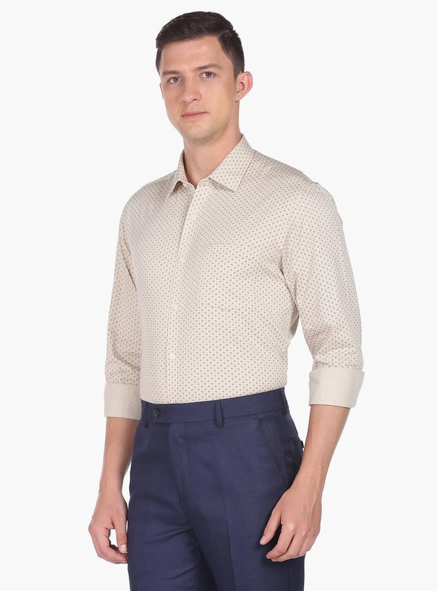 ARROW Men Geometric Printed Manhattan Formal Shirt (Slim)