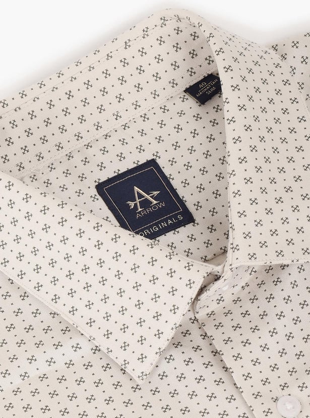 ARROW Men Geometric Printed Manhattan Formal Shirt (Slim)