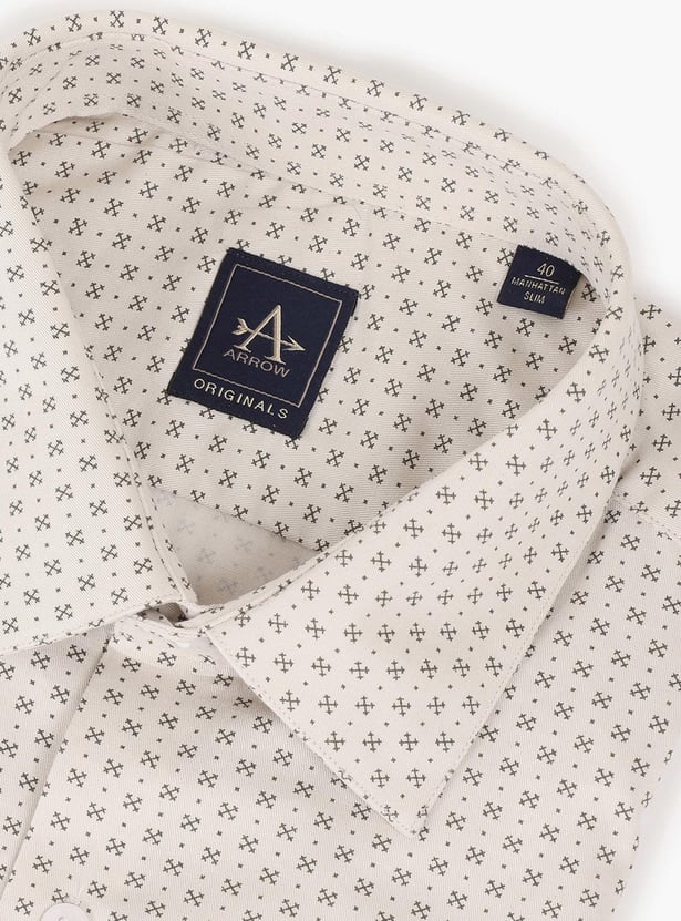 ARROW Men Geometric Printed Manhattan Formal Shirt (Slim)