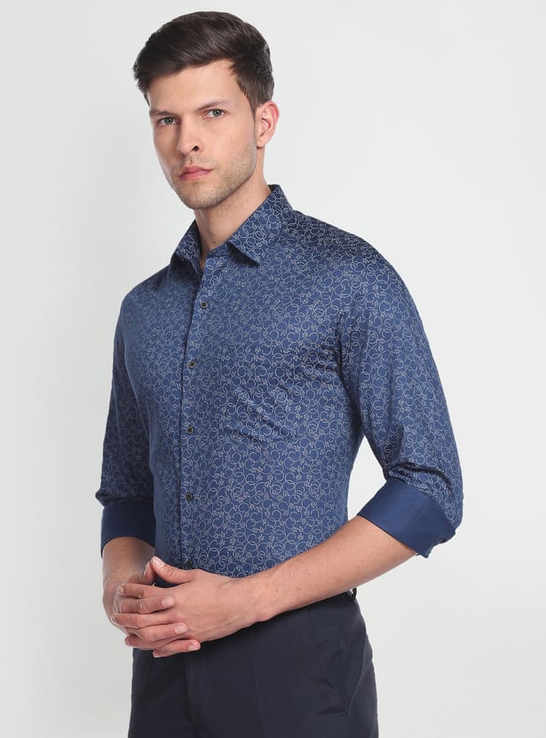 ARROW Men Printed Twill Slim Fit Formal Shirt