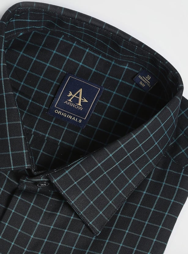 ARROW Men Checked Manhattan Formal Shirt (Slim)