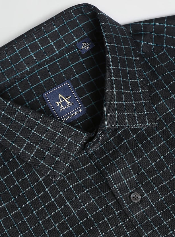 ARROW Men Checked Manhattan Formal Shirt (Slim)