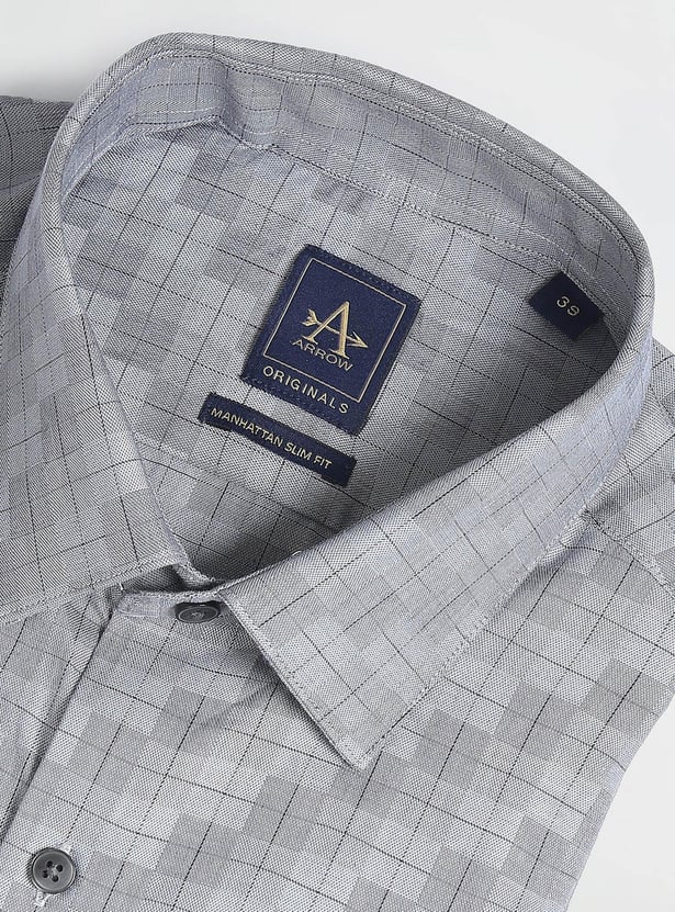 ARROW Men Checked Slim Fit Formal Shirt