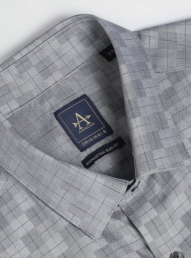 ARROW Men Checked Slim Fit Formal Shirt
