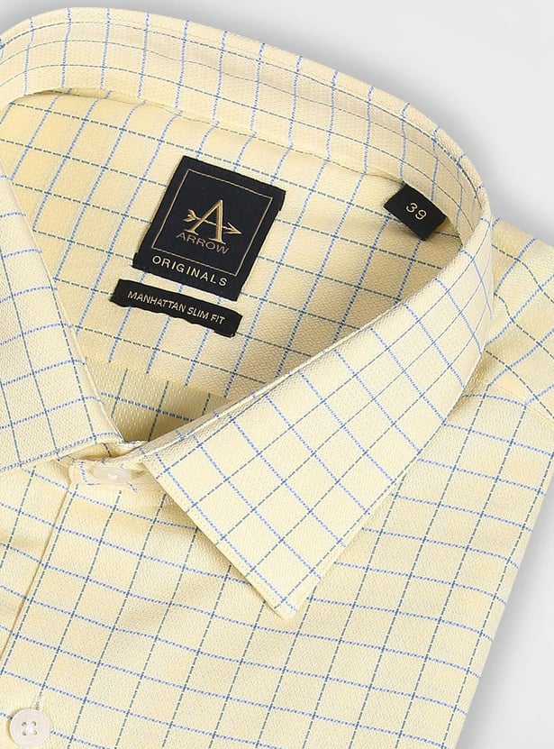 ARROW Men Checked Cotton Manhattan Formal Shirt (Slim)