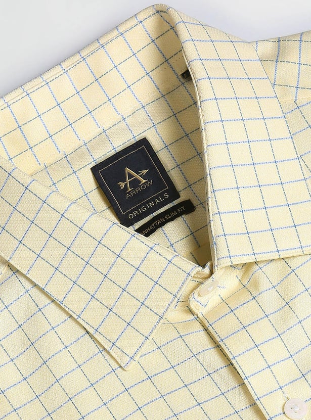 ARROW Men Checked Cotton Manhattan Formal Shirt (Slim)