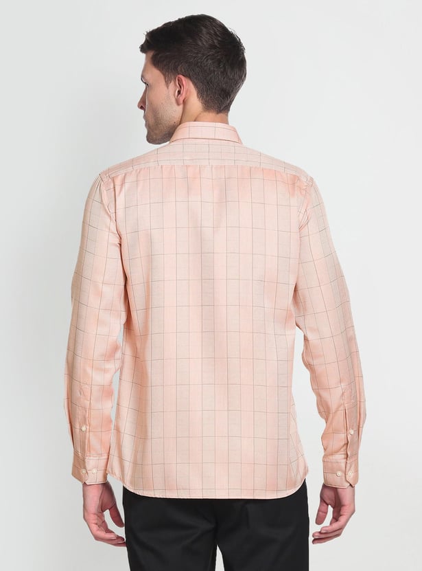 ARROW Men Checked Auto Press Manhattan Formal Shirt (Slim)