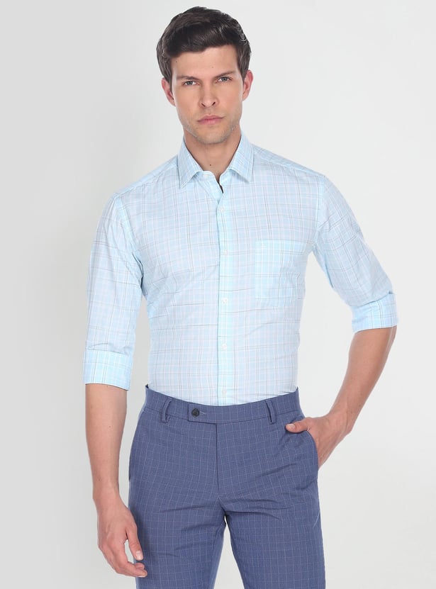 ARROW Men Checked Manhattan Formal Shirt (Slim)