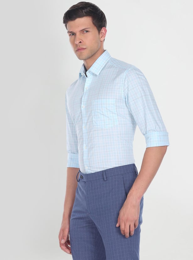 ARROW Men Checked Manhattan Formal Shirt (Slim)