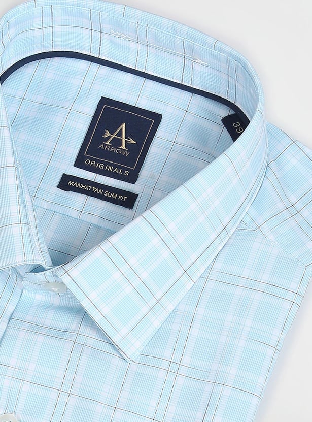 ARROW Men Checked Manhattan Formal Shirt (Slim)