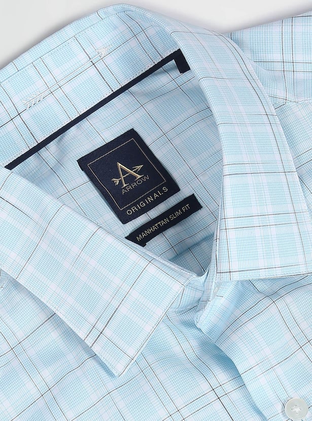 ARROW Men Checked Manhattan Formal Shirt (Slim)