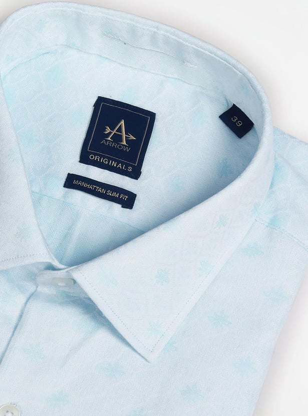 ARROW Men Textured Manhattan Slim Fit Formal Shirt