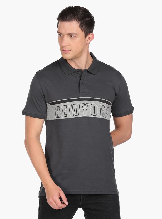 ARROW Men Printed Regular Fit Polo T-shirt